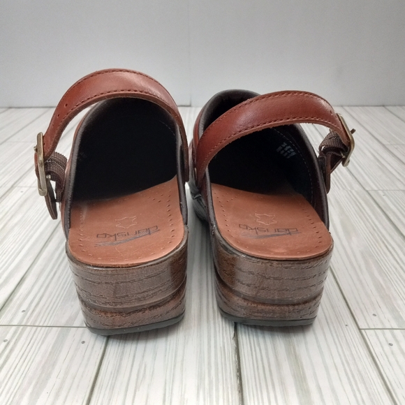 Dansko Braided Leather Clog Mules - Picture 4 of 11